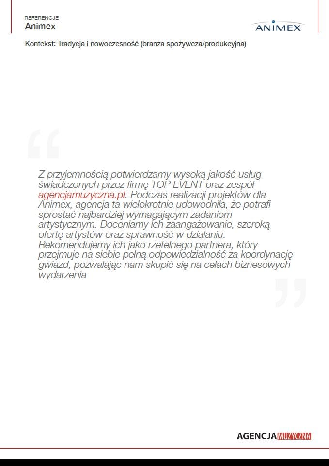 Animex - referencje